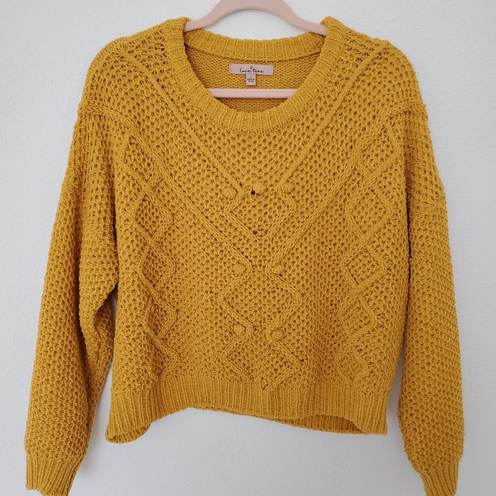 LANE TREE Mustard Knitted Crew Neck Sweater